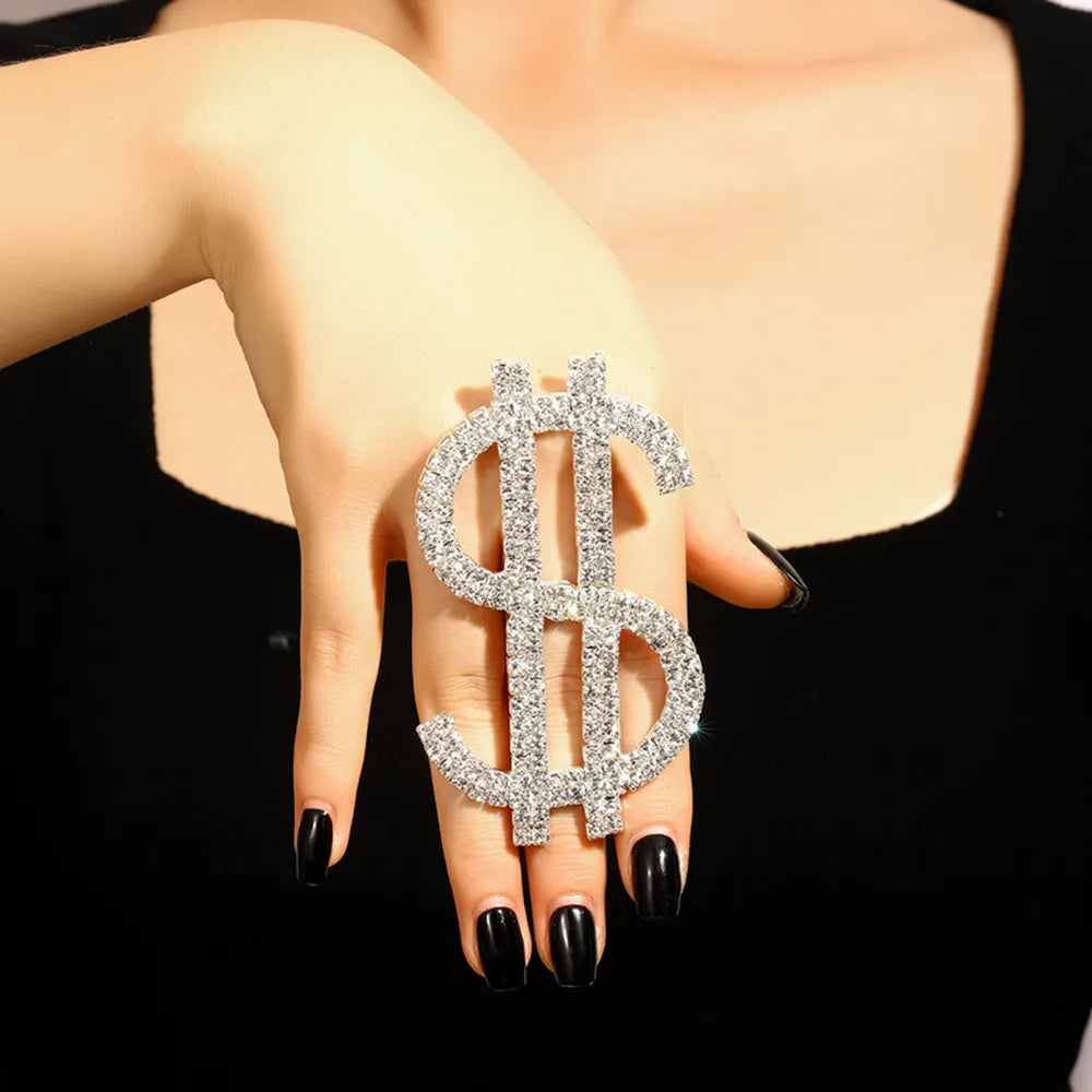 Oversized Dollar Sign Open Ring