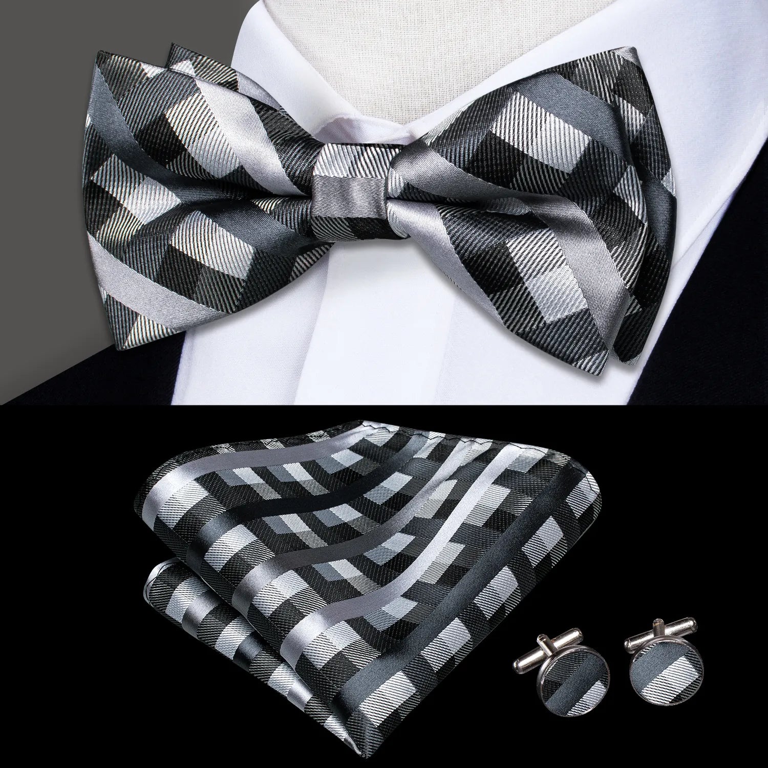 Bowtie Jacquard Adult Bow Tie Set