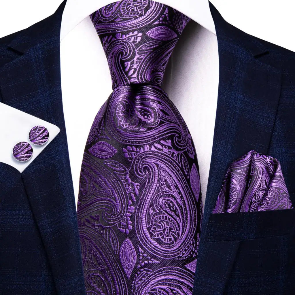 Red Purple Paisley Men's Ties
