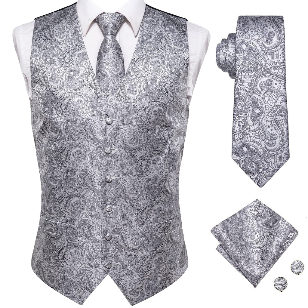 Silk Men's Vests Tie Set