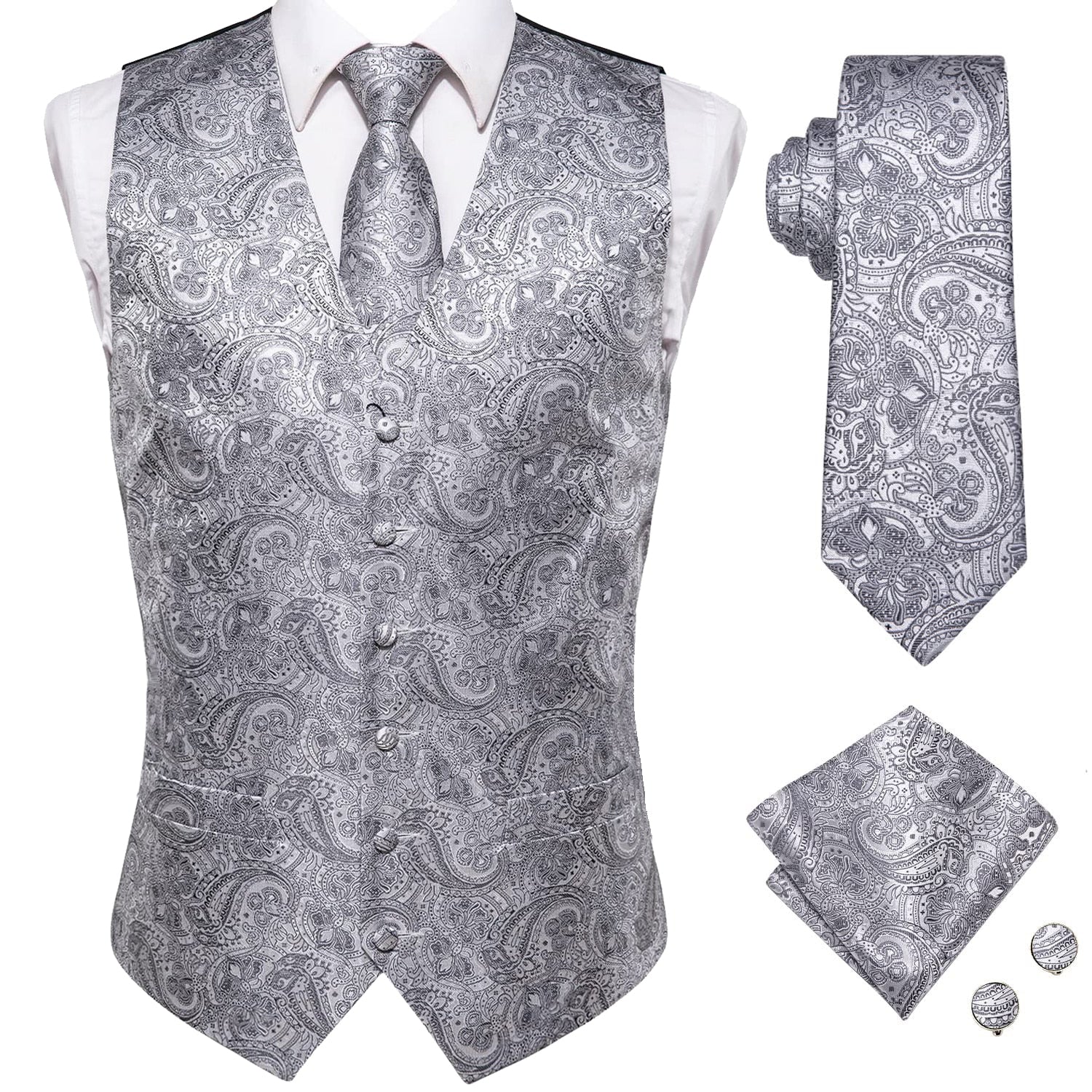 Silk Men's Vests Tie Set