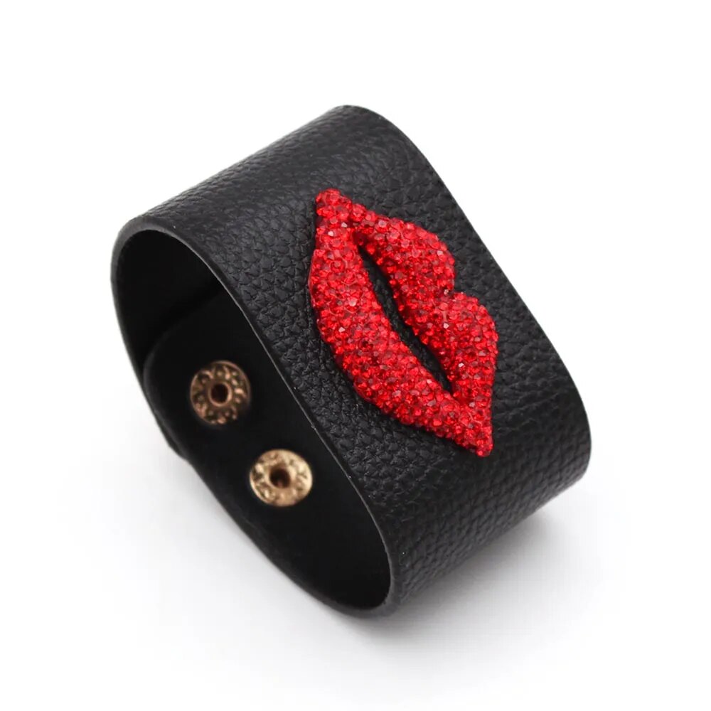 Crystal Red Lip Bracelet