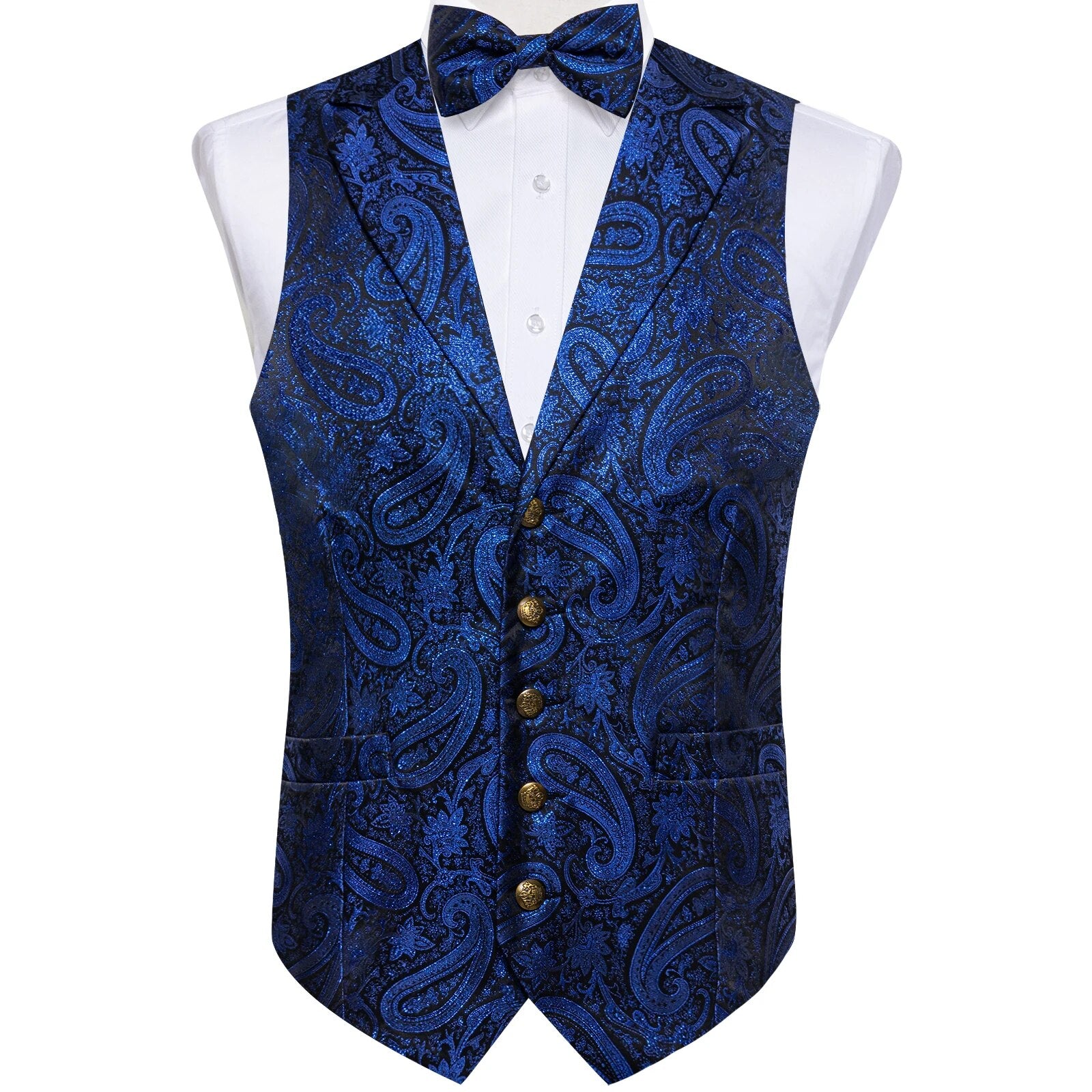 Luxury Paisley Silk Suit Vest