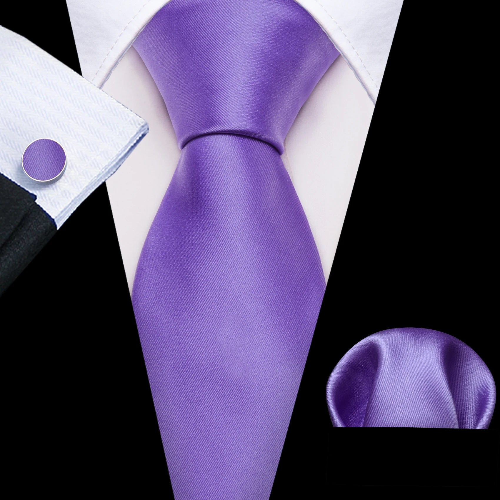 Dark Purple Plaid Tie Set