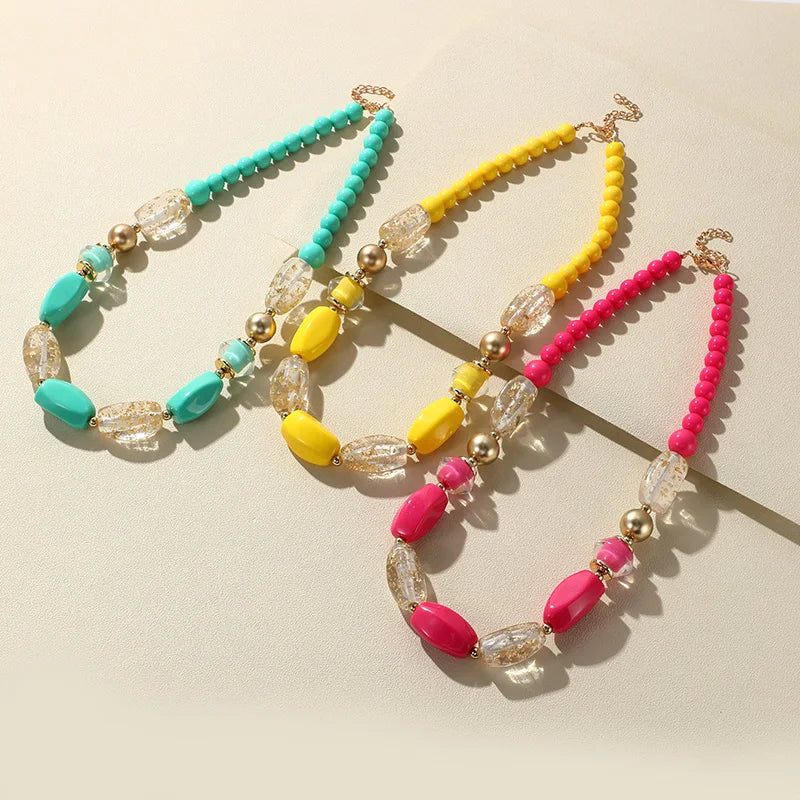 Trendy Colorful Acrylic Chain Necklace