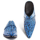 Blue Black Slip On Lizard Print Men Shoes