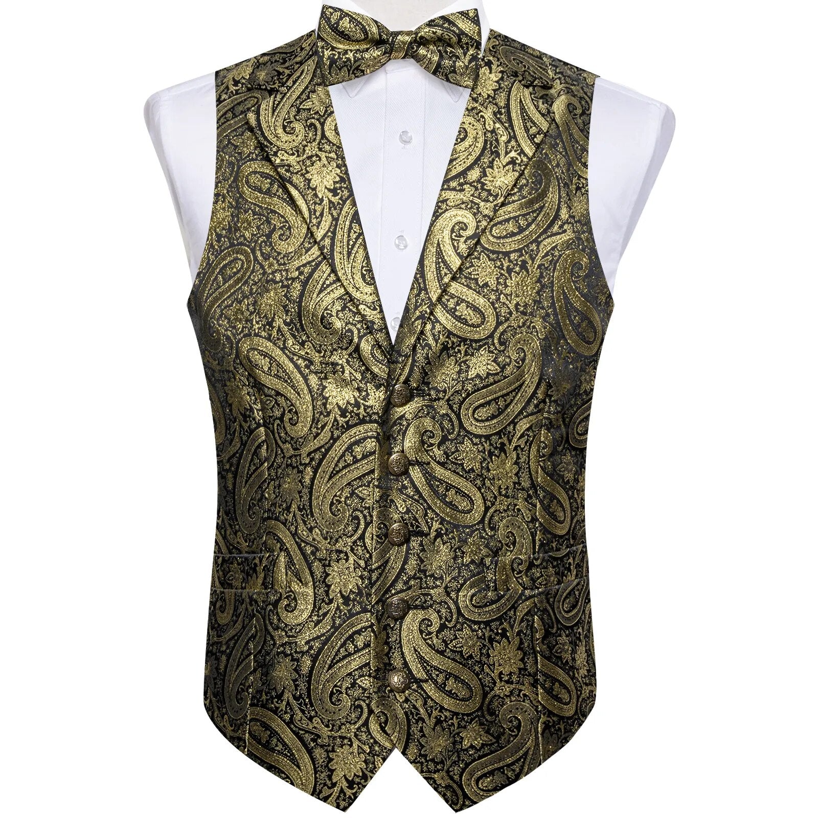 Luxury Paisley Silk Suit Vest