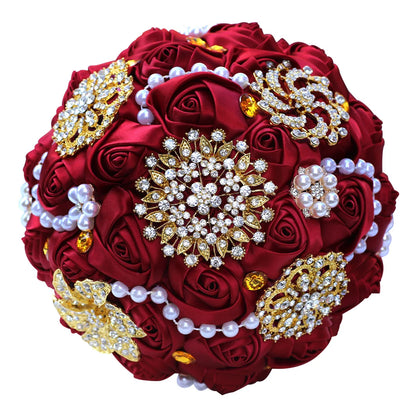 Luxurious Rhinestones Satin Bridal Bouquet