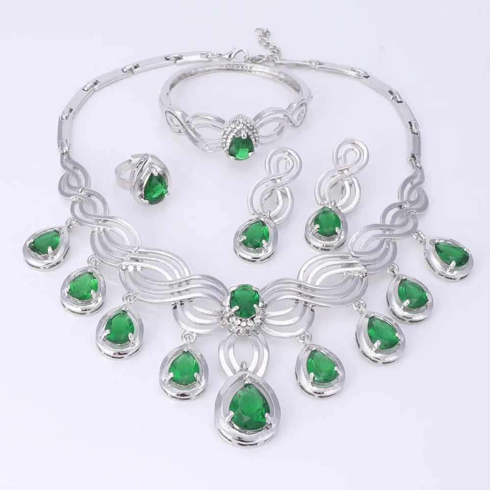 Elegant Crystal Statement Necklace Set