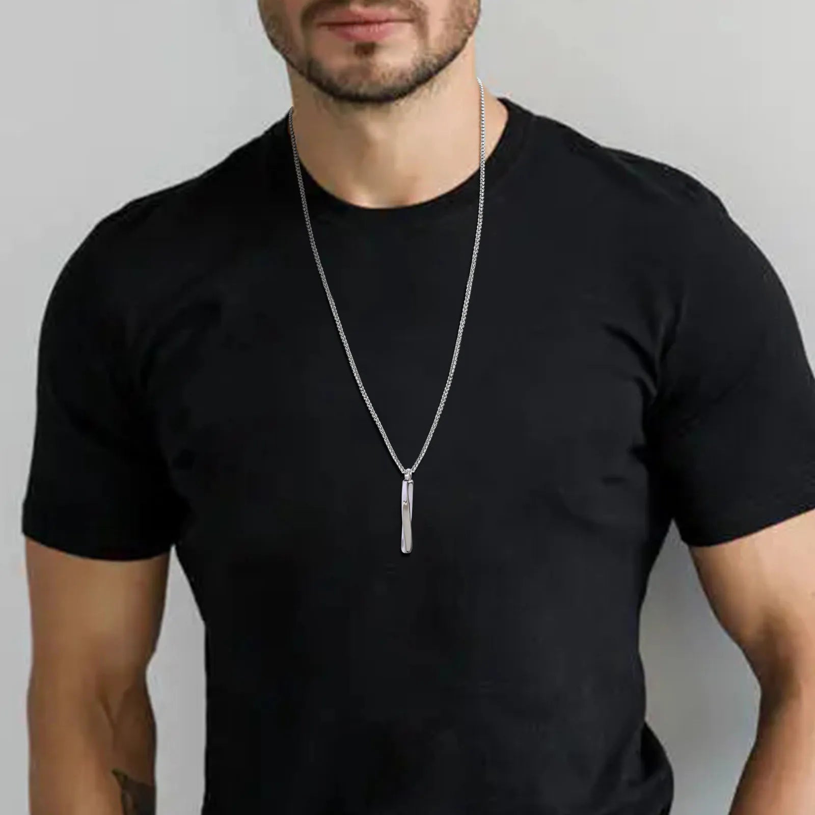 Mobius Bar Pendant Necklace