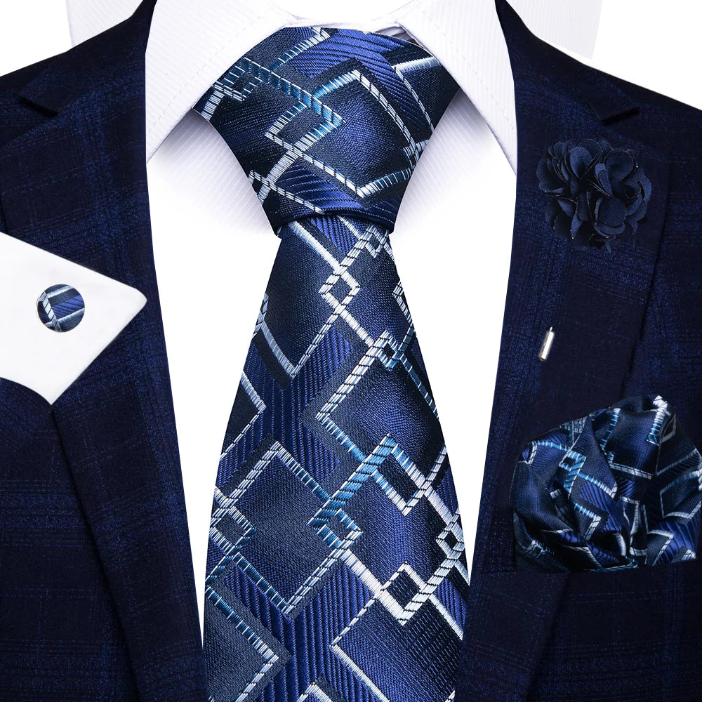 Red Stripe Tie Set for Men Formalwear