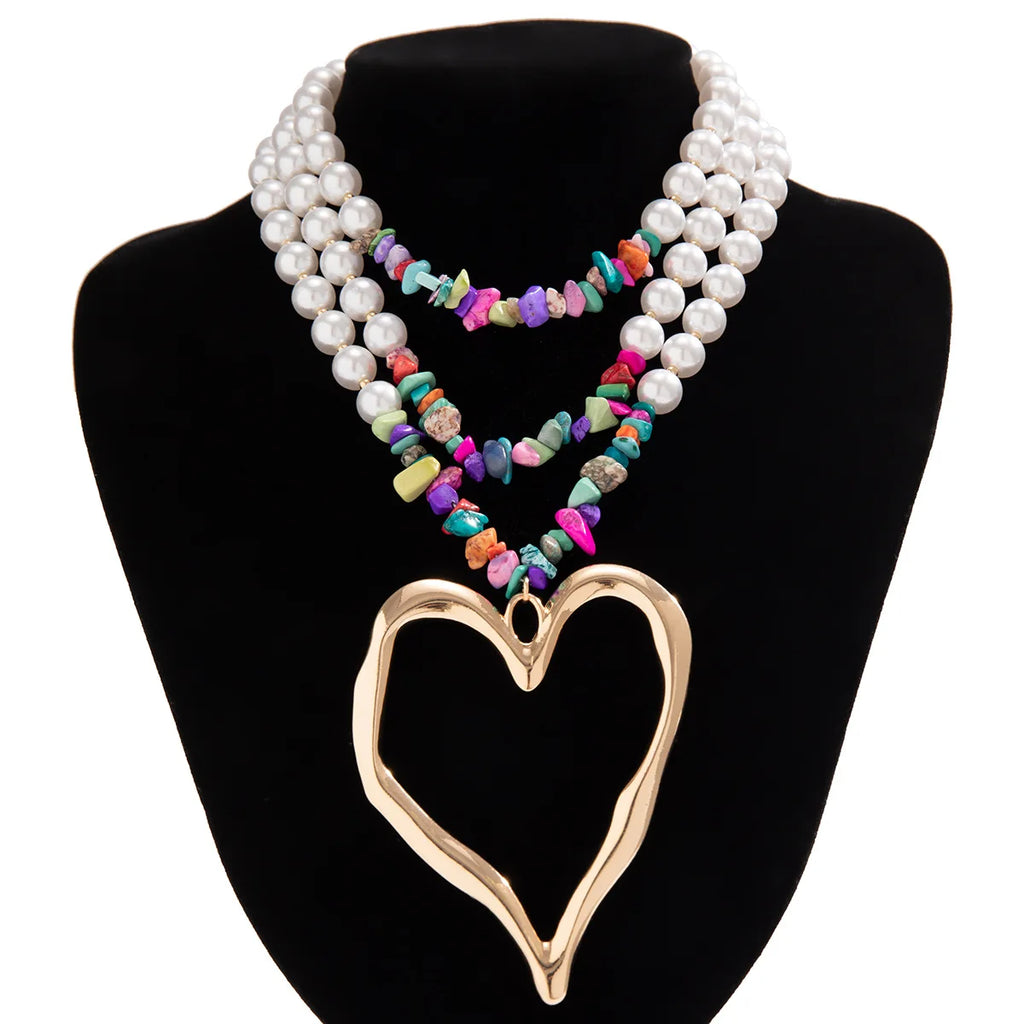 Exaggerated Pearl Bead Chain Necklace