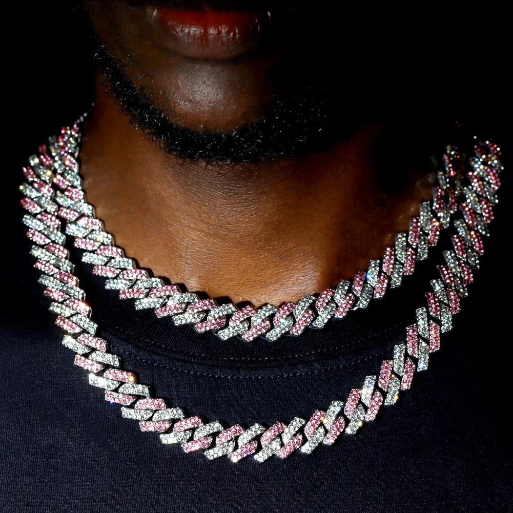 14mm Multicolor Iced Out Necklace