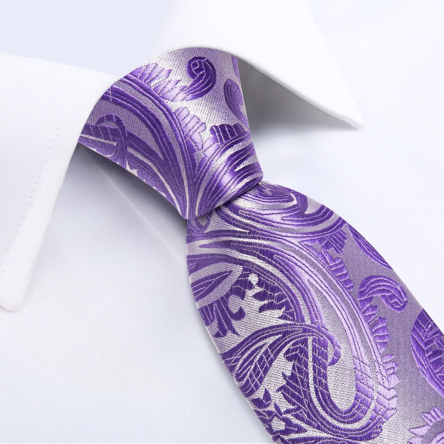 Purple Paisley 8cm Silk Tie Set