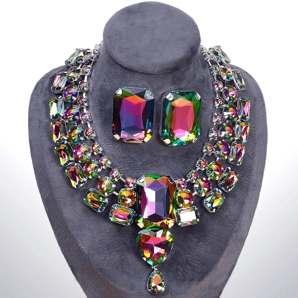 Exaggerated Necklace and Earring Set