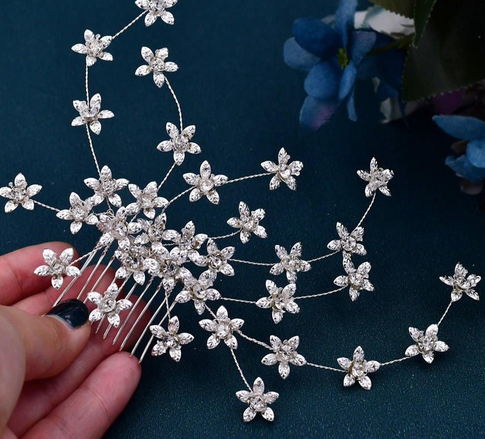 Flower Bridal Headpiece with Comb