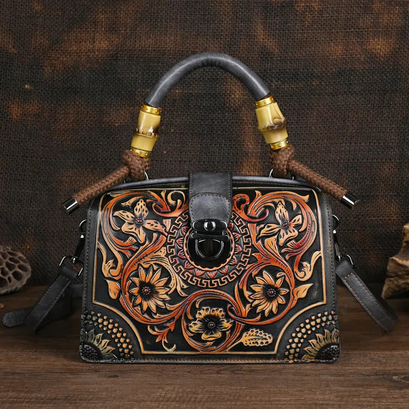 Vintage Floral Pattern Handbag