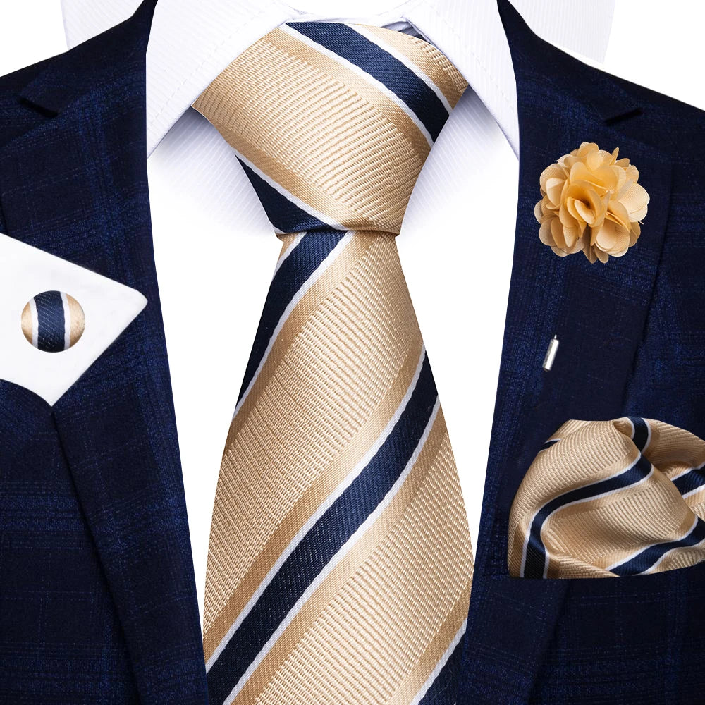 Red Stripe Tie Set for Men Formalwear