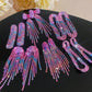 Fashion Rhinestone Long Tassel Earrings