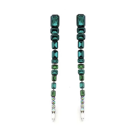 Long Tassel Square Drop Earrings