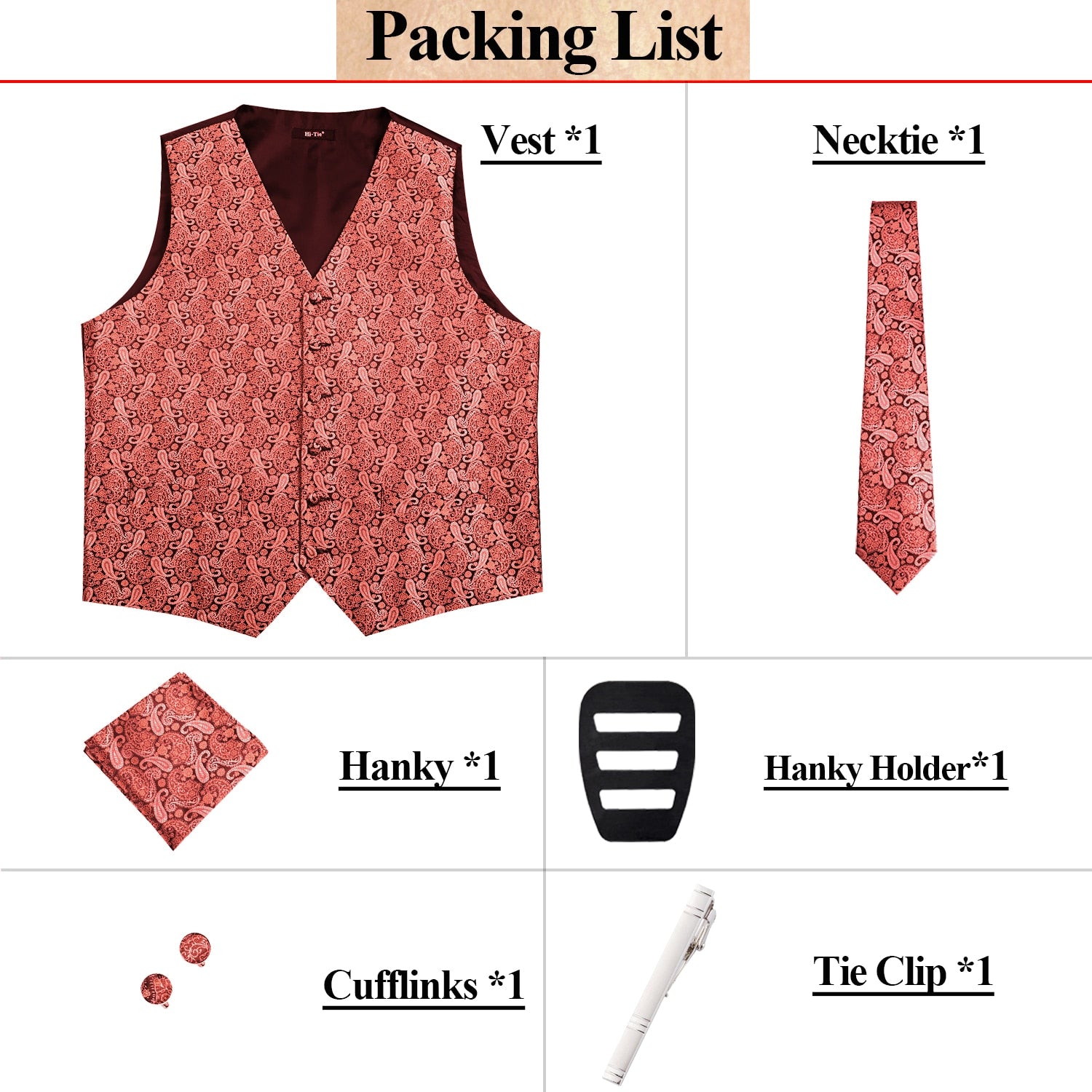 Silk Men's Vests Tie Set