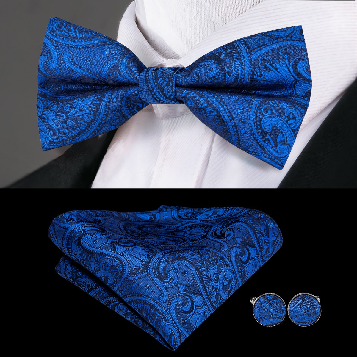 Bowtie Jacquard Adult Bow Tie Set