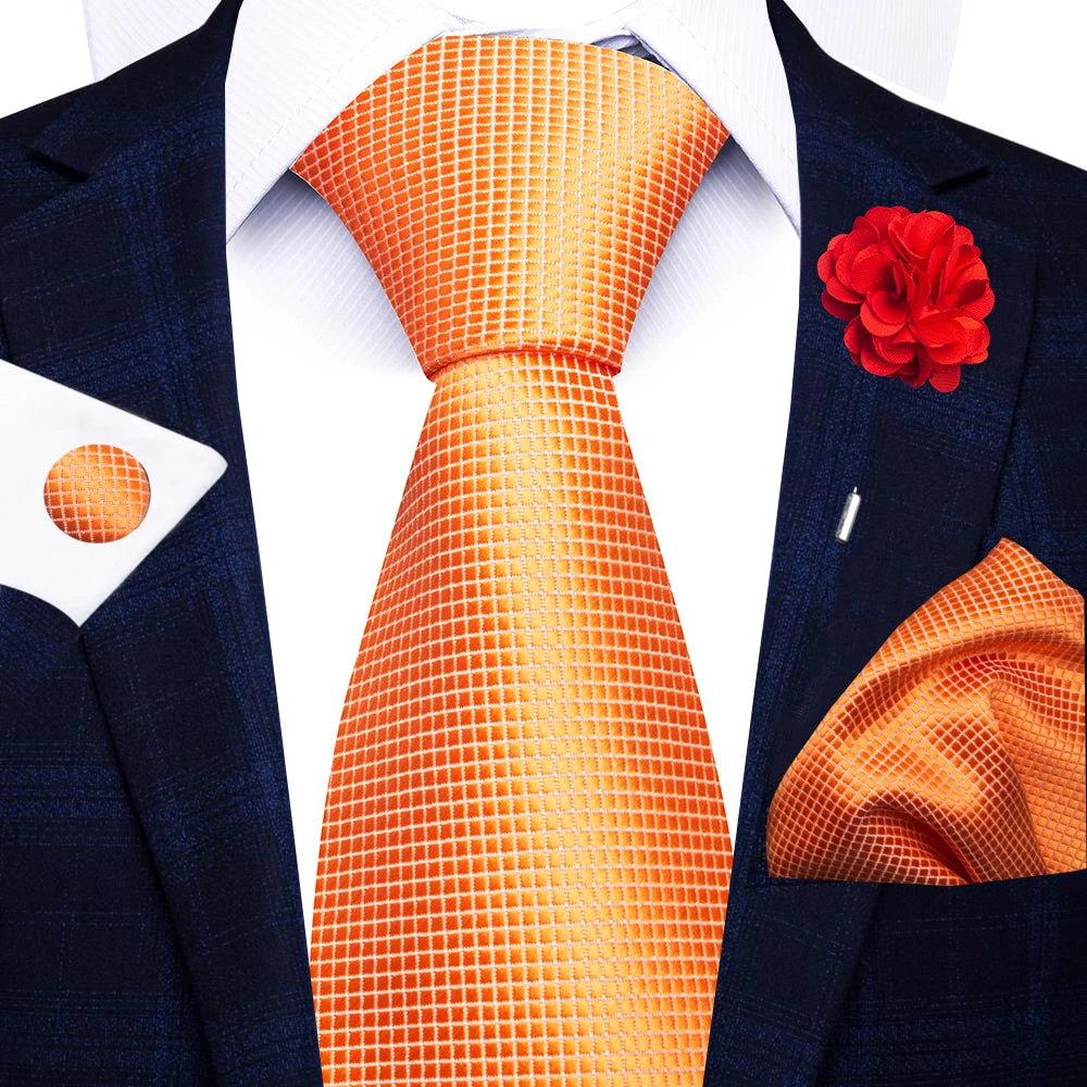 Red Stripe Tie Set for Men Formalwear