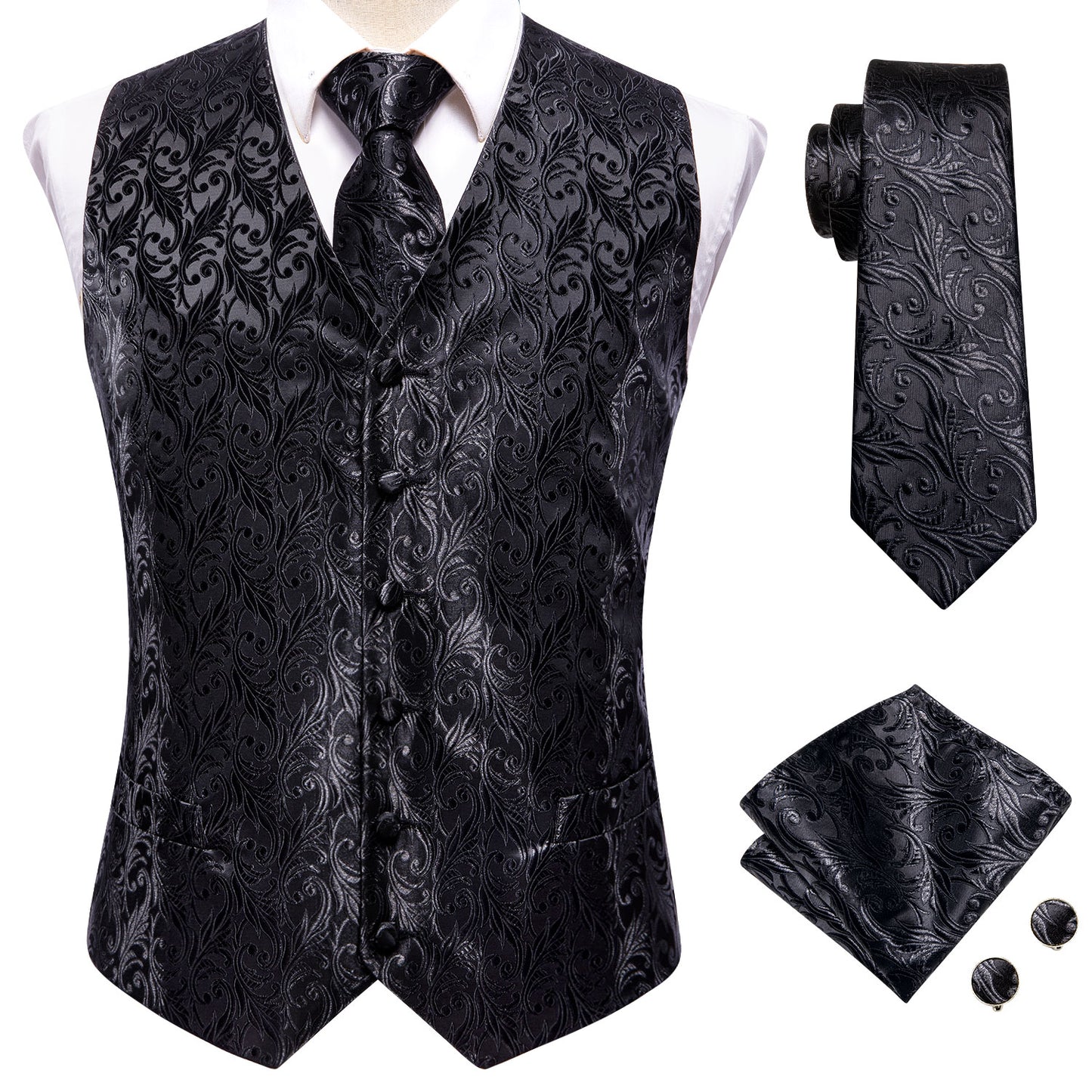 Silk Men's Vests Tie Set