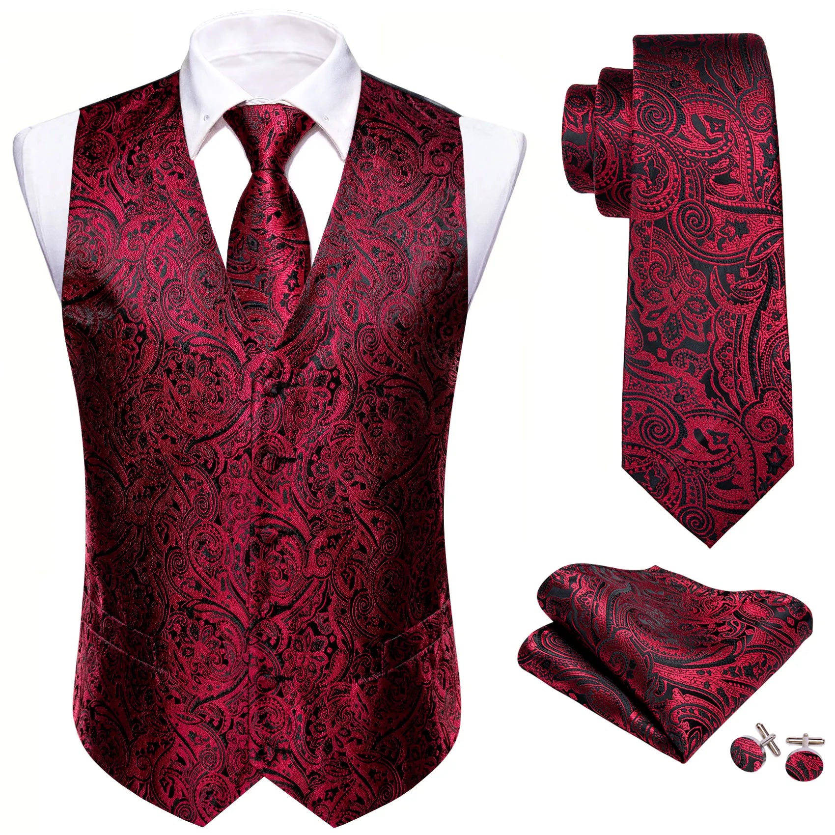 Silk Waistcoat Vest Set