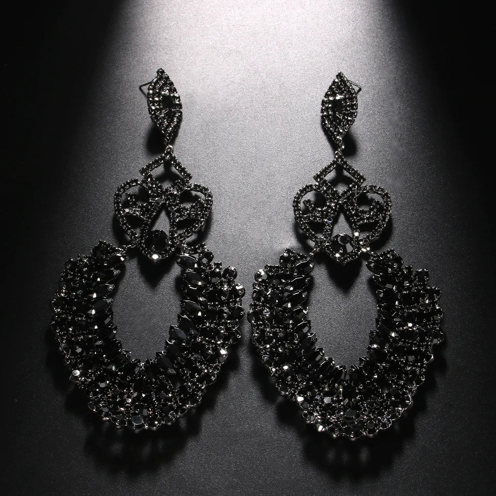 Exaggerated Large Rhinestone Earrings