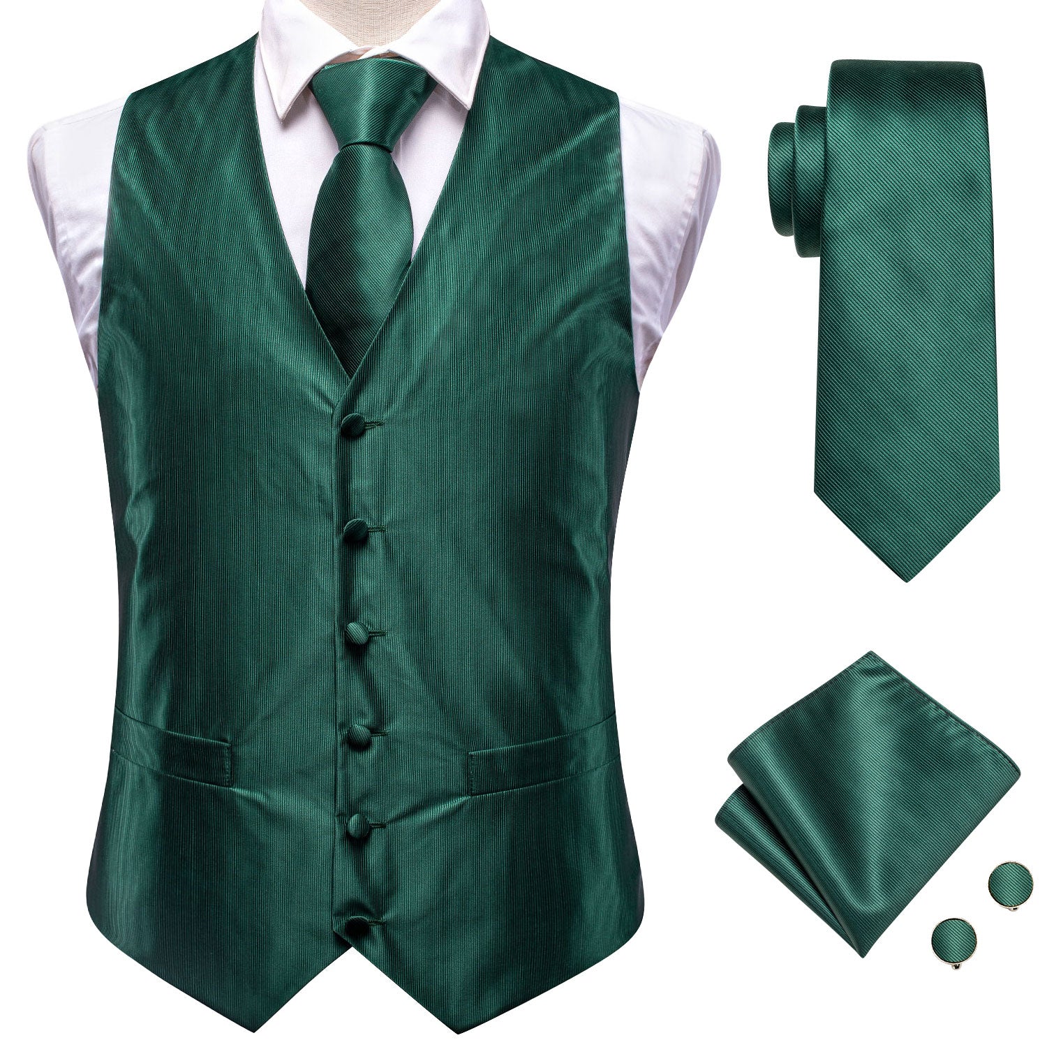 Silk Men's Vests Tie Set