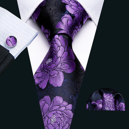 Black Gold Pink Neck Tie Set