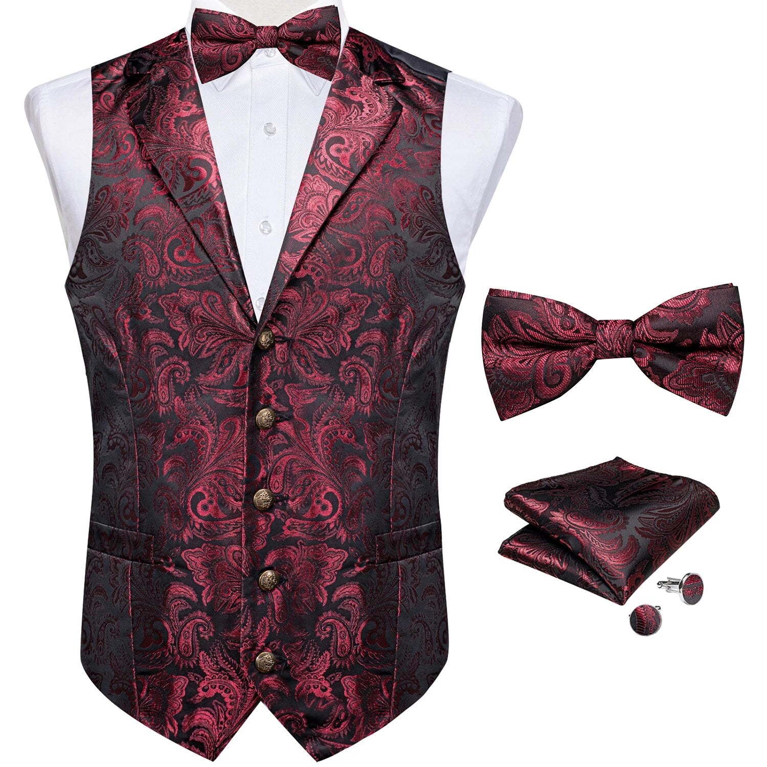 Luxury Paisley Silk Suit Vest