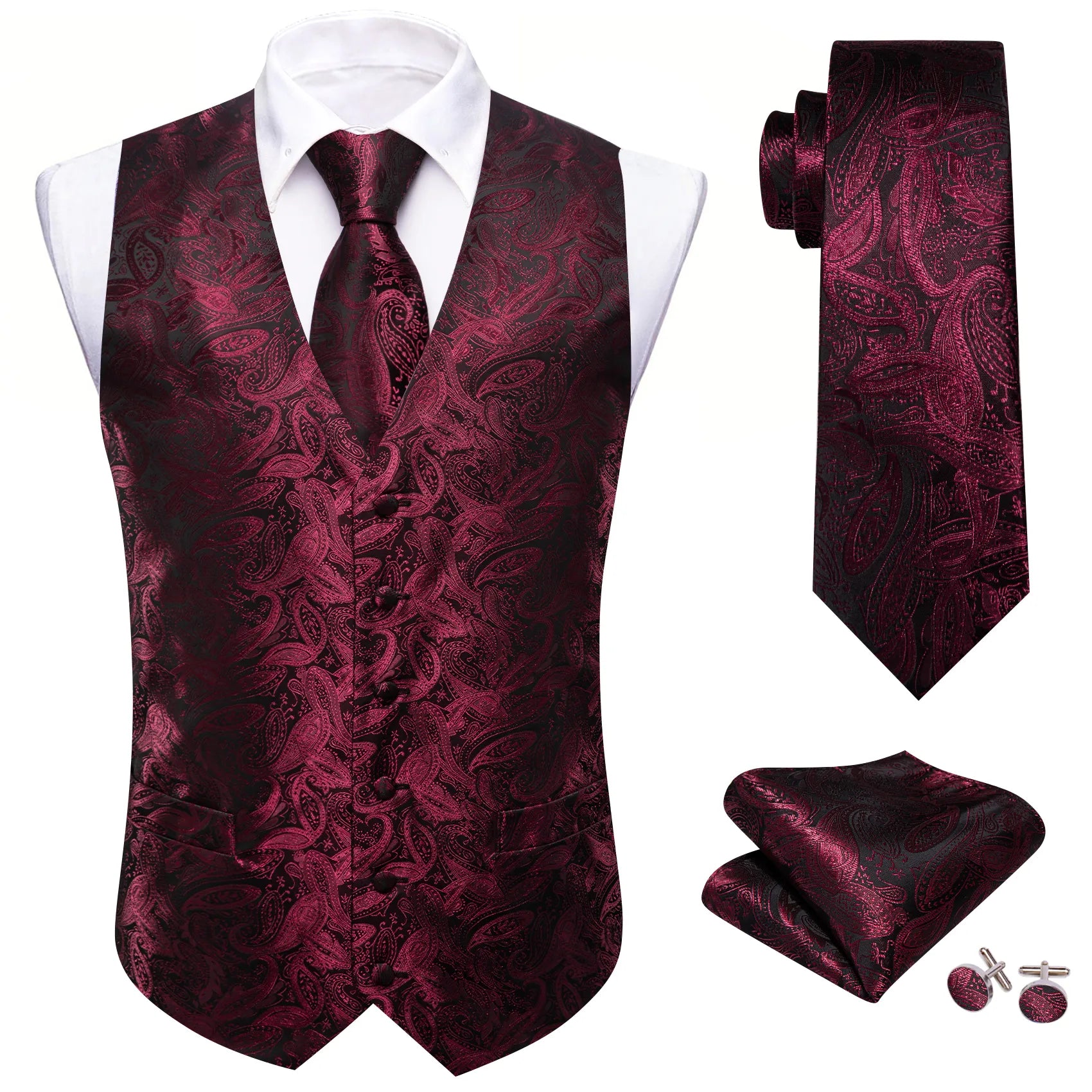 Silk Waistcoat Vest Set