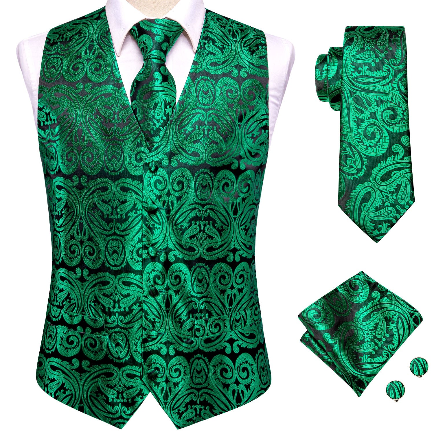 Silk Men's Vests Tie Set