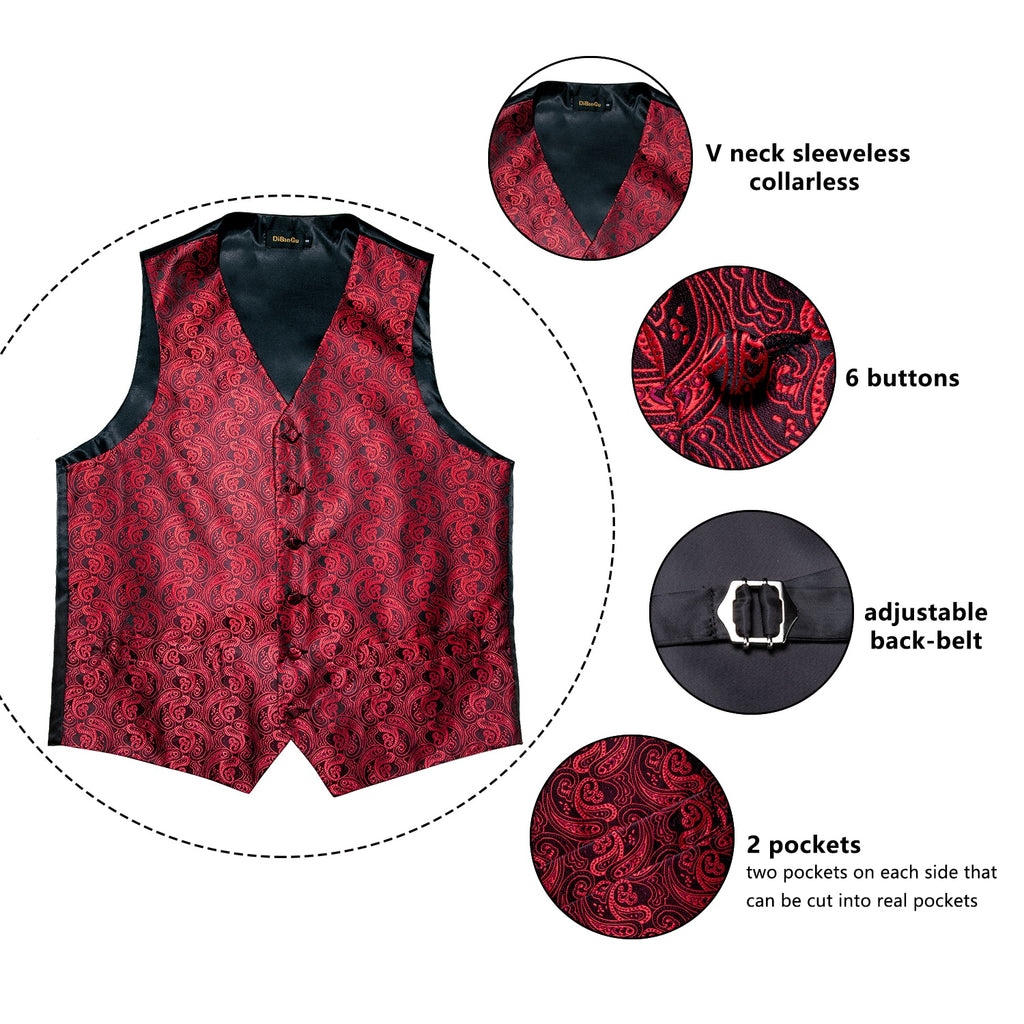 Causal Paisley V-neck Vest