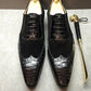 Men’s Elegant Crocodile Print Oxford Shoes – Lace-Up Leather Dress Shoes for Weddings & Office b