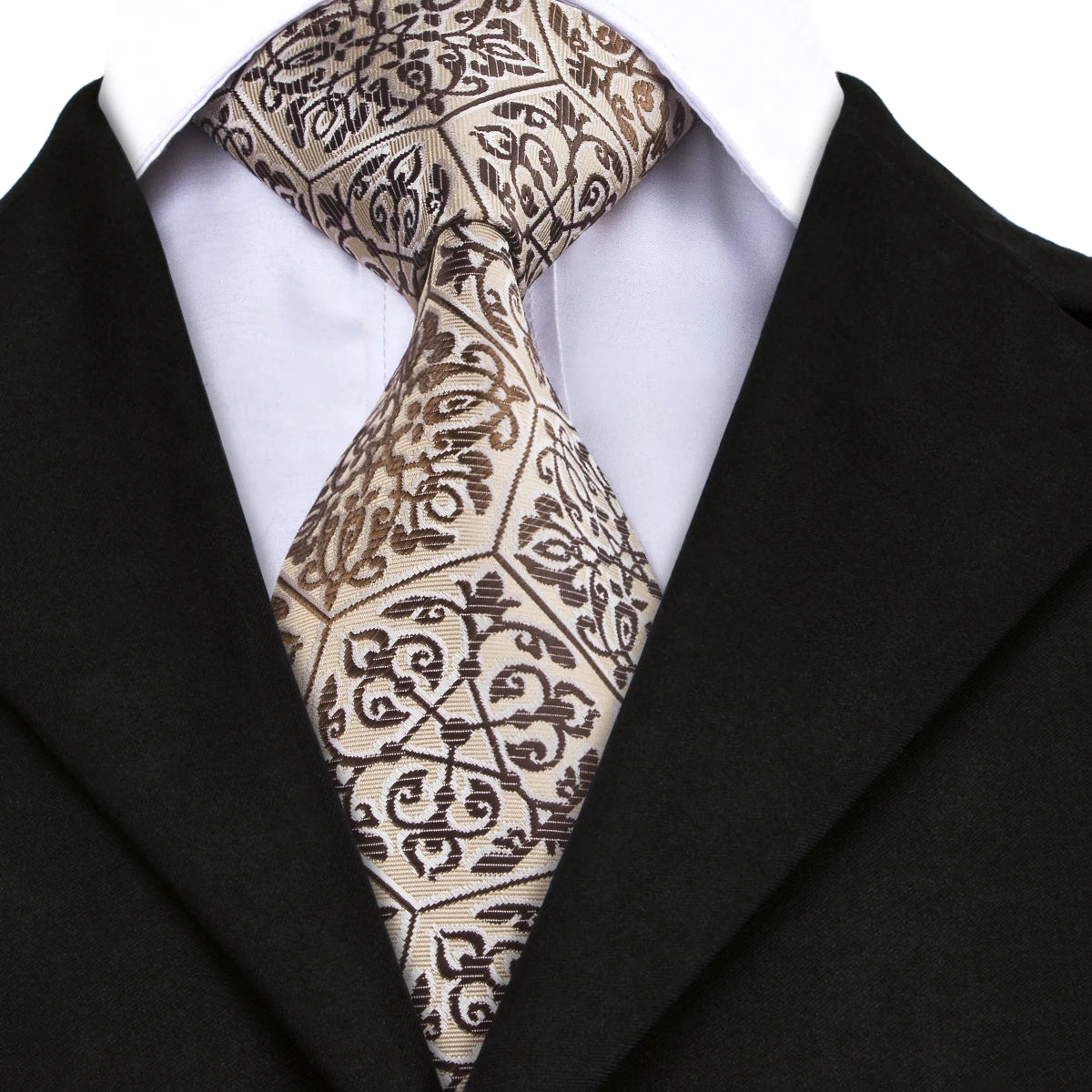 Brown Novelty Silk Tie Set