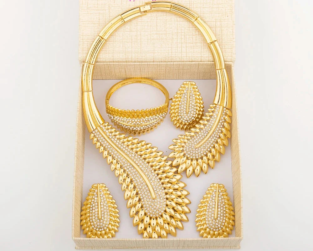 Italy Fashion Gold Color Jewelry Set