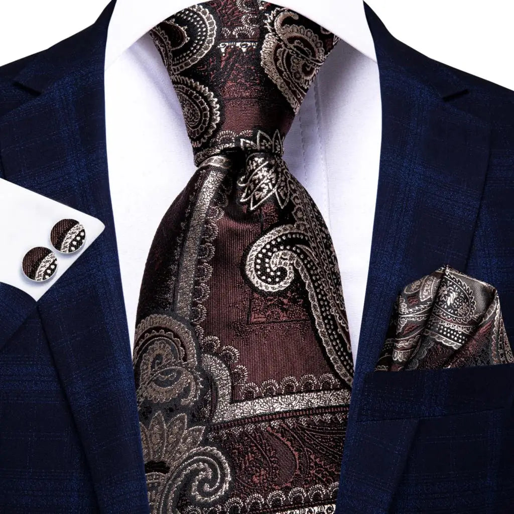 Red Purple Paisley Men's Ties