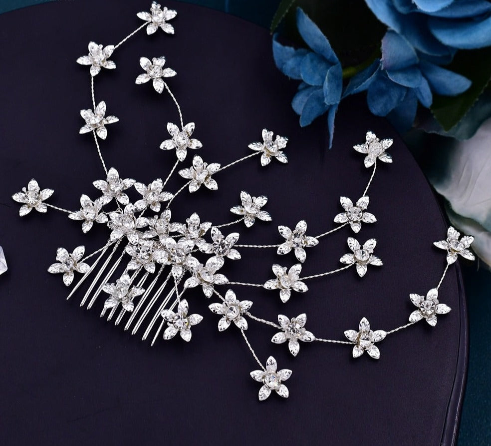 Flower Bridal Headpiece with Comb