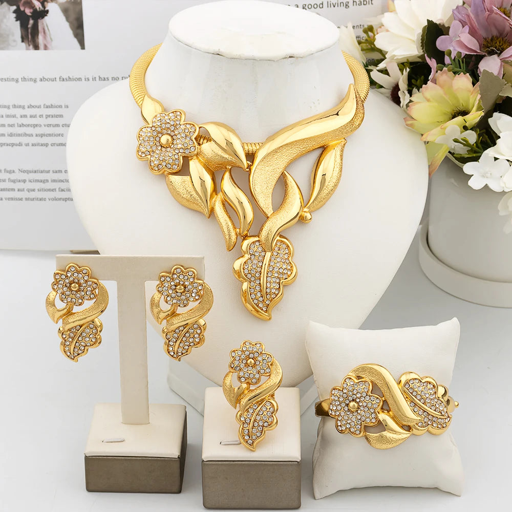 Italy Fashion Gold Color Jewelry Set