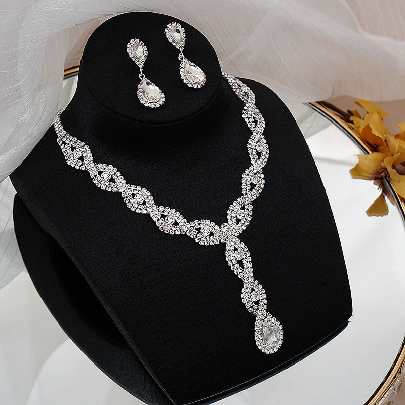 Water Drop Crystal Jewelry Sets