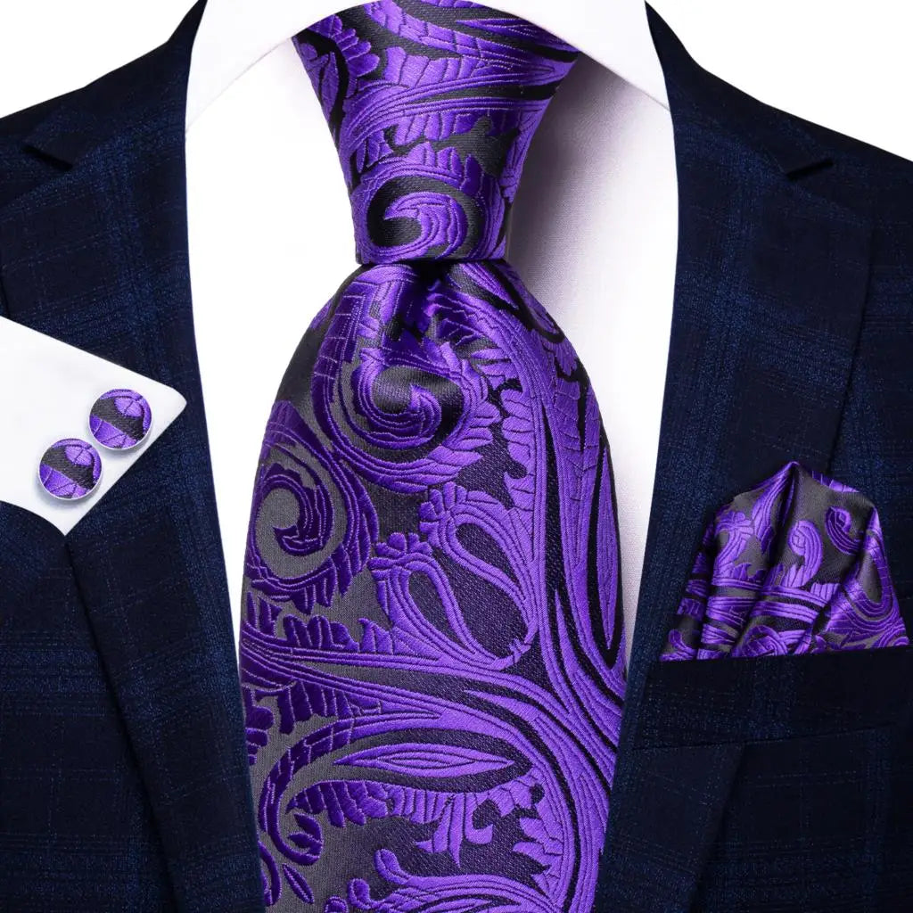 Red Purple Paisley Men's Ties