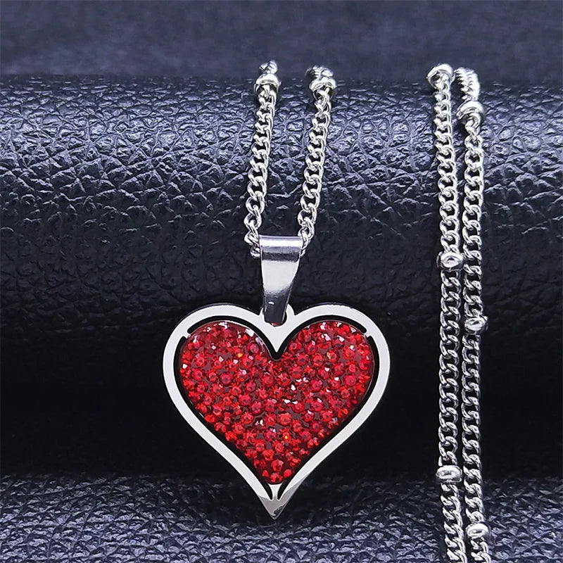 Crystal Heart Pendant Necklace