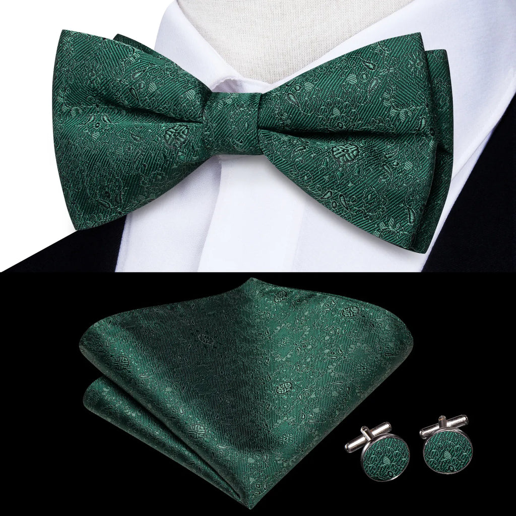 Men's Bowtie Jacquard Bow Tie Set