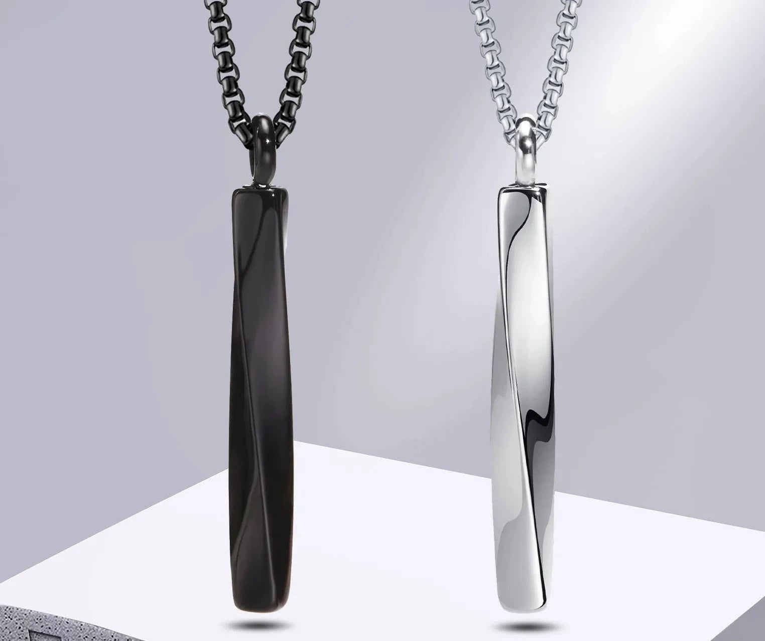 Mobius Bar Pendant Necklace