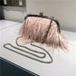 Pearl Chain Feather Handbag