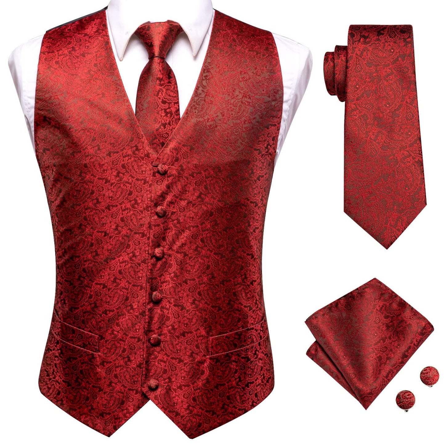 Silk Men's Vests Tie Set