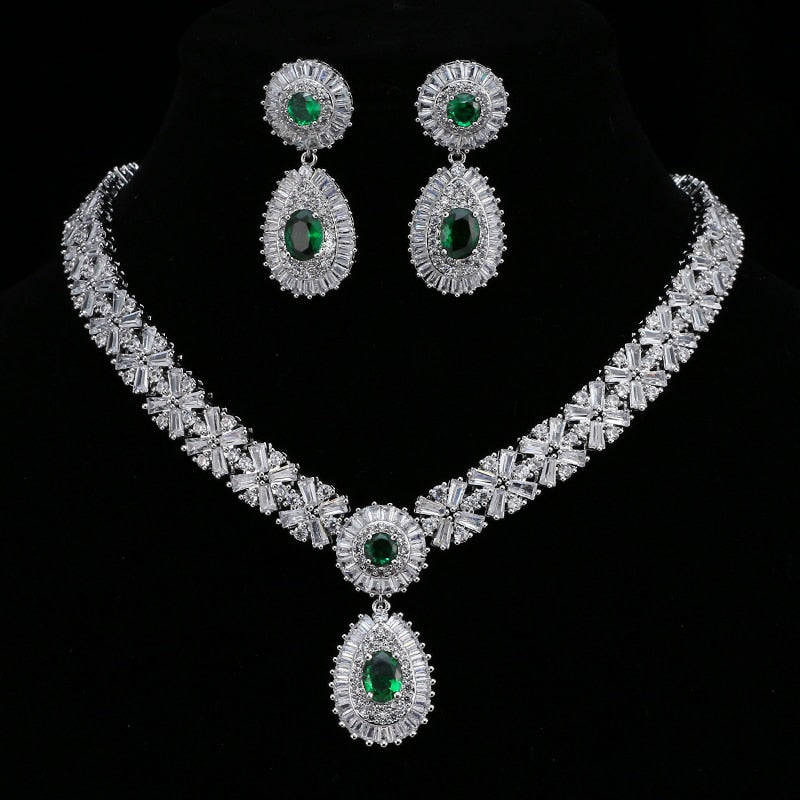 Emerald Bridal Jewelry Sets